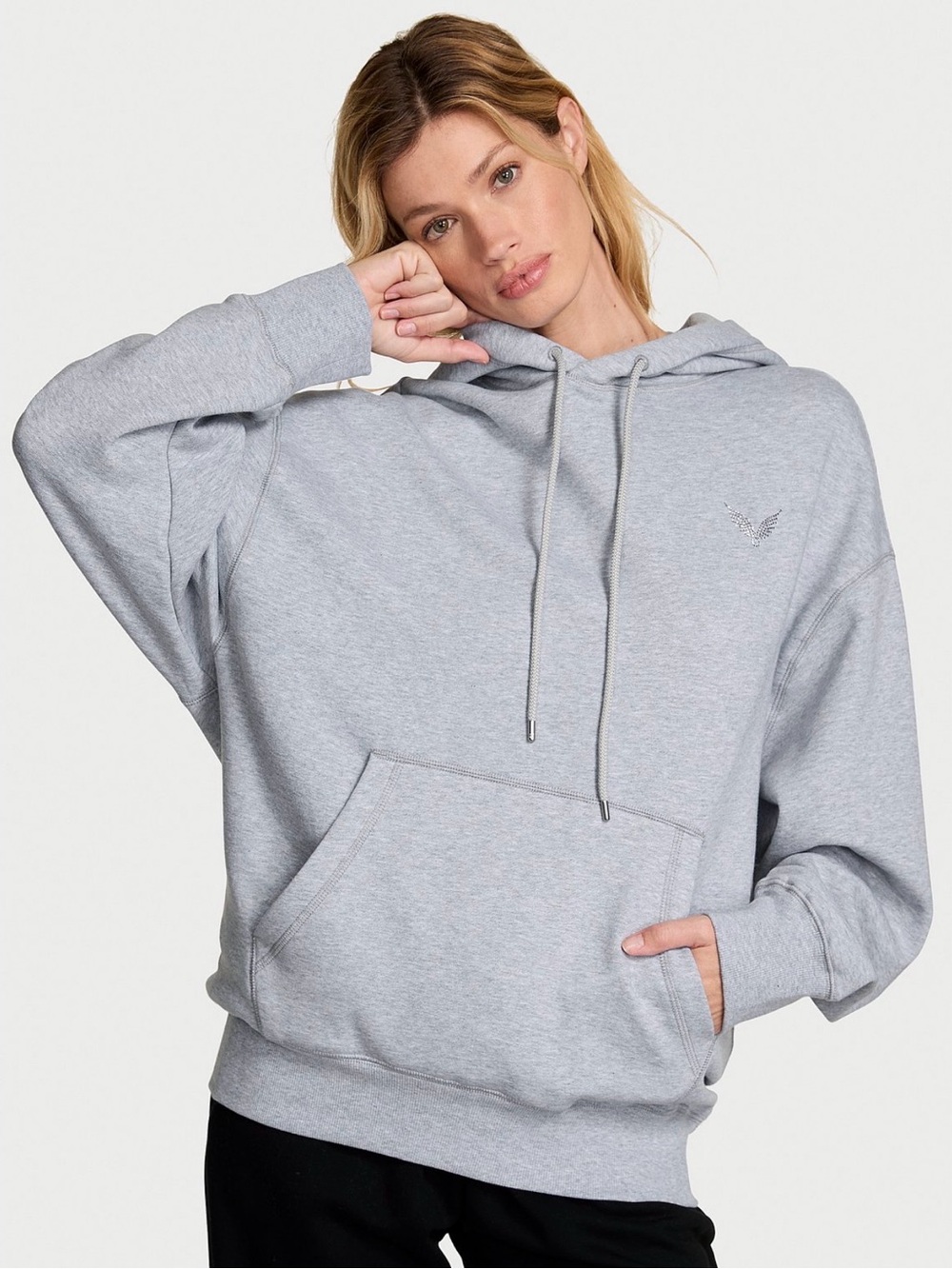 Victoria's Secret Light Gray Relaxed Hooded Pullover